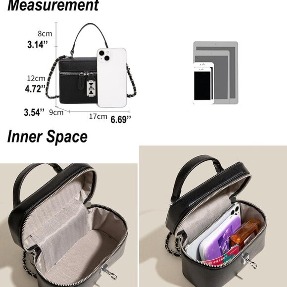 Women Small Leather Crossbody Bag 3-in-1 Stylish Purse Organizer - Picture 6 of 6